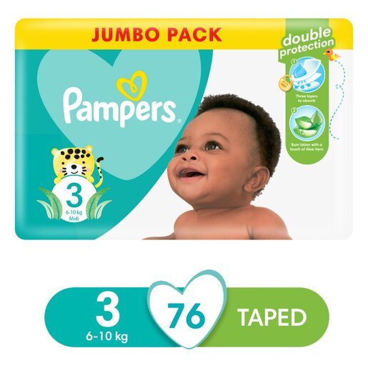 Pampers Baby Dry Size 3 Jumbo Pack 76 Nappies