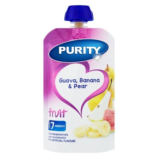 Purity Pouch Pear, Banana & Guava 110ml from 6 Months