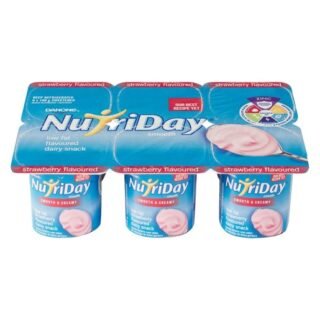 Danone Nutriday Low Fat Smooth Strawberry Dairy Snack 6 x 100g
